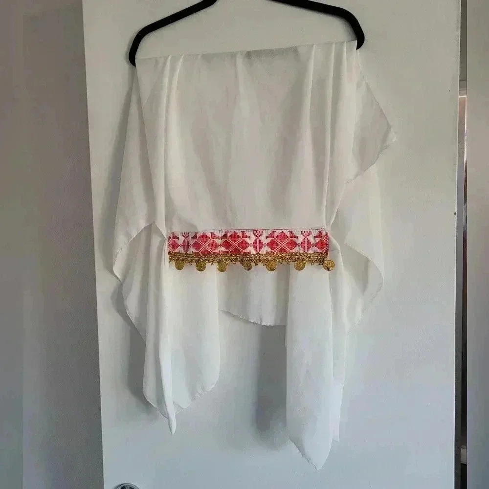 Bridal Tatreez Embroidered Veil with Coins